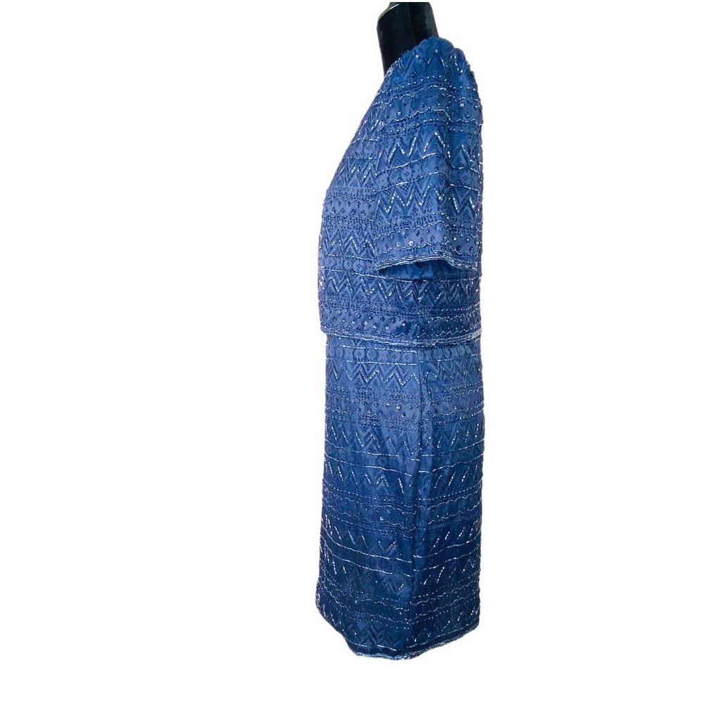 Laurence Kazar New York Sequined Evening Dress Handmade in India 80s Style - Picture 10 of 15